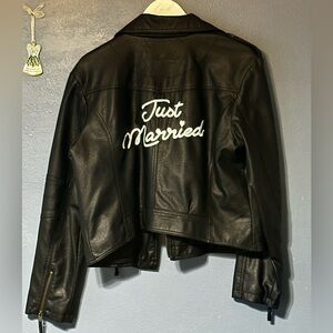 Just Married faux leather jacket